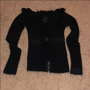 Black Ruffled Guess Sweater